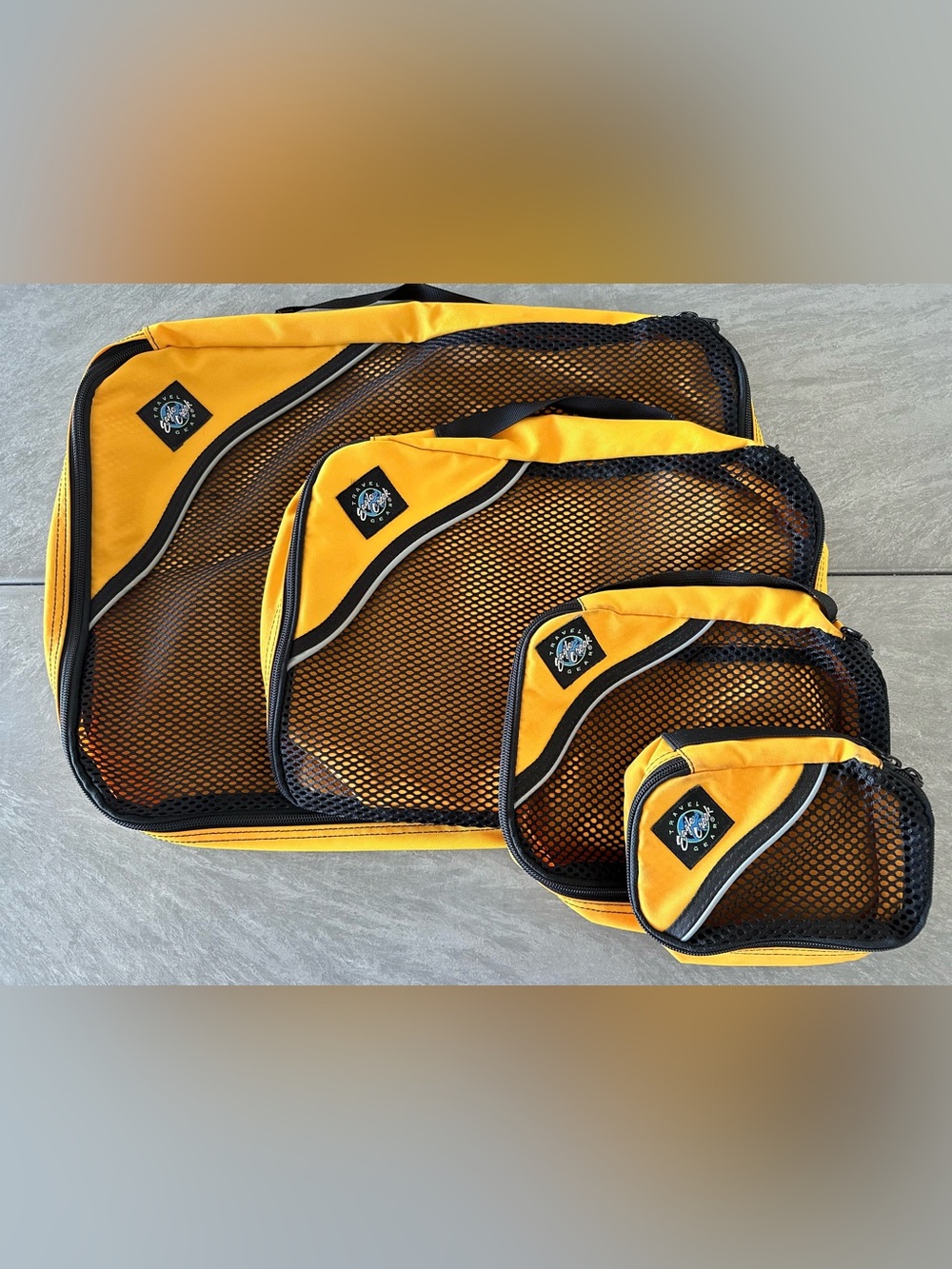 Eagle Creek Yellow Mesh Packing Cube Set of 4 L/M/S/XS - for Travel
